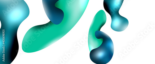 Bubbles abstract background. Liquid splashes on white vector template