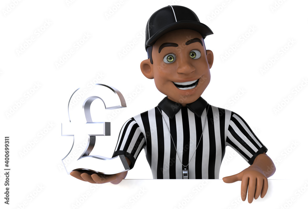 Fun 3D Illustration of an american Referee