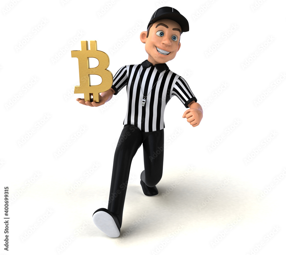 Fun 3D Illustration of an american Referee