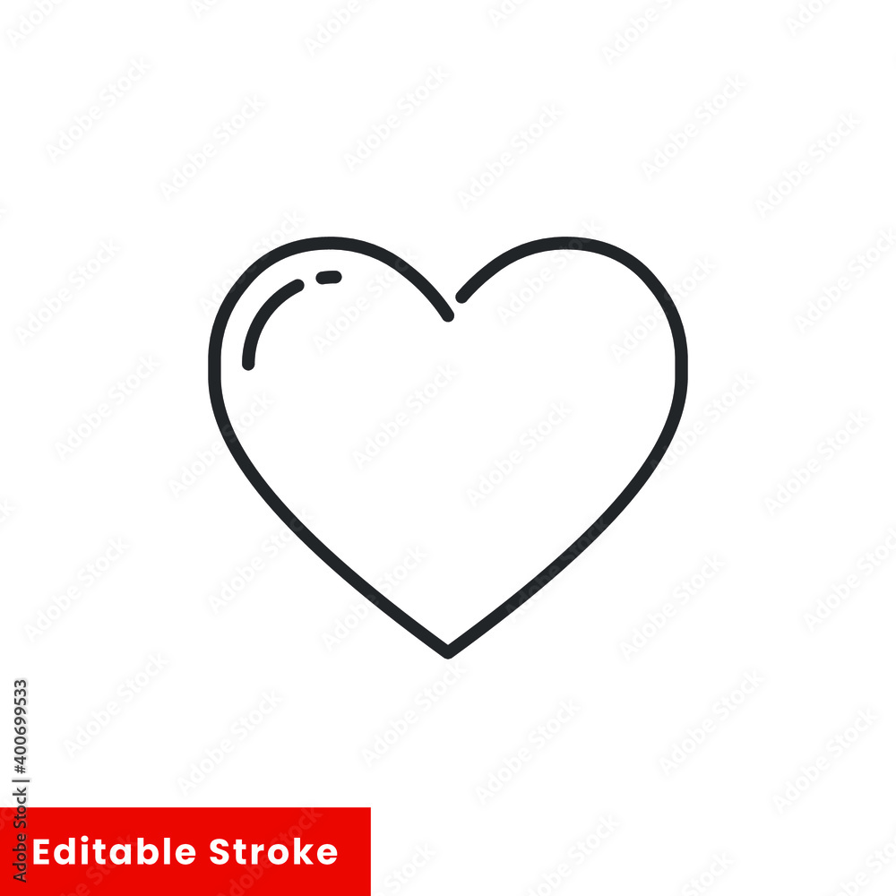 Heart icon design element. Thin line logo element illustration. Vector love symbol icon. Editable stroke EPS 10