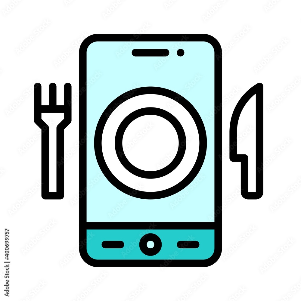 Food Delivery App icon, Mobile application vector illustration Food Delivery App icon, Mobile application vector illustration