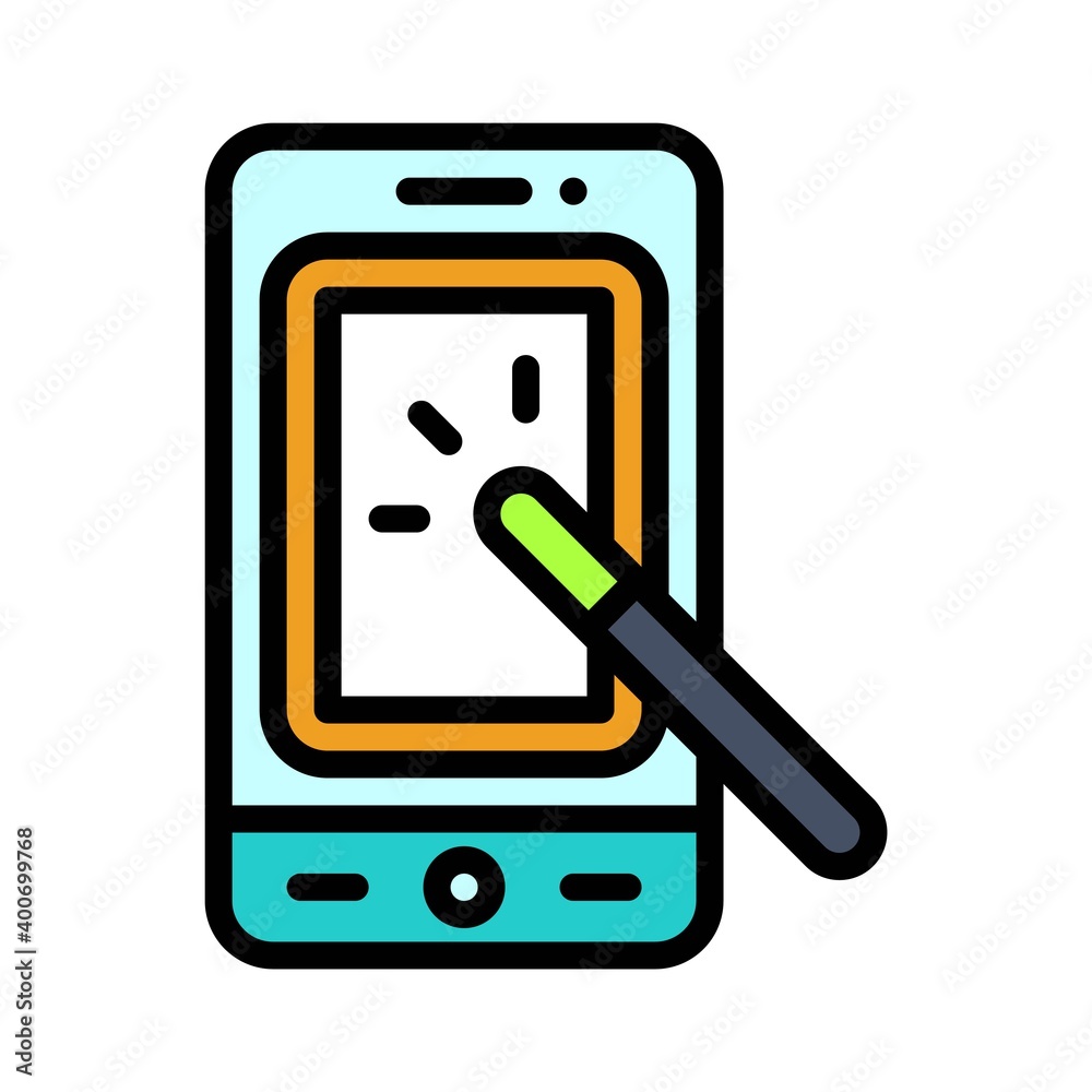 Photo Retouch App icon, Mobile application vector illustration