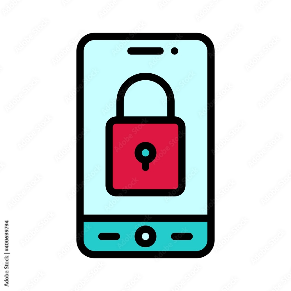 Security App icon, Mobile application vector illustration Security App icon, Mobile application vector illustration