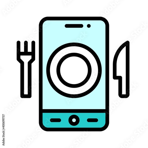 Food Delivery App icon, Mobile application vector illustration