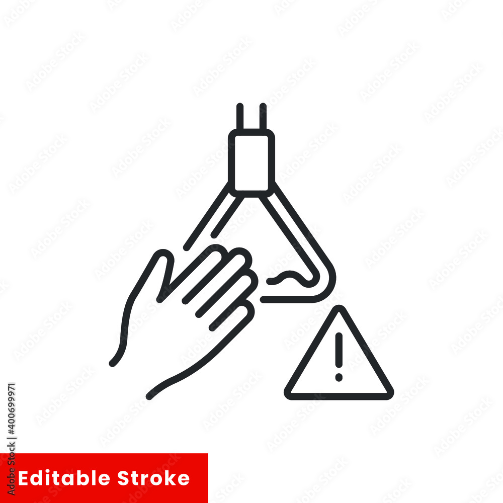 Avoid touching surfaces with bus handle line icon. COVID-19 prevention. Isolate on white background. Editable stroke vector illustration EPS 10 Avoid touching surfaces with bus handle line icon. COVID-19 prevention. Isolate on white background. Editable stroke vector illustration EPS 10