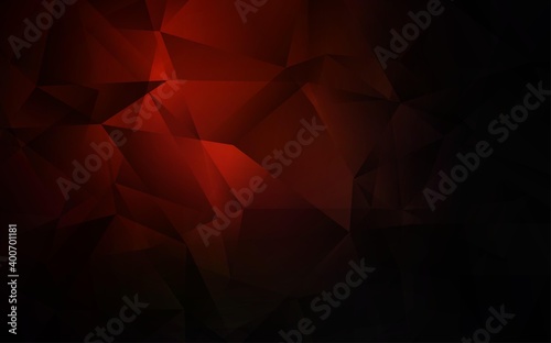 Dark Red vector polygon abstract background. Shining polygonal illustration, which consist of triangles. Best triangular design for your business.