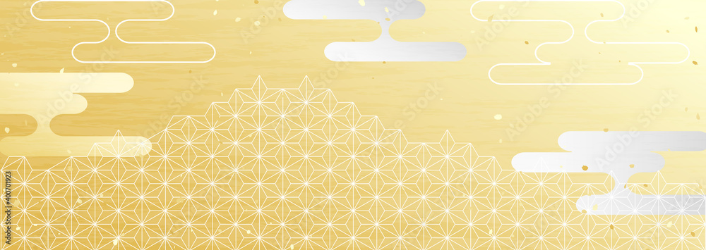 日本の伝統模様を用いた横長の背景イラスト Stock Vector Adobe Stock