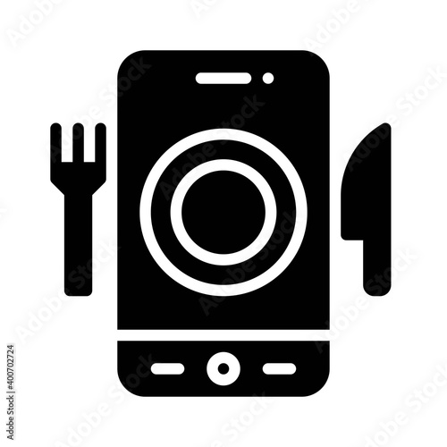 Food Delivery App icon, Mobile application vector illustration