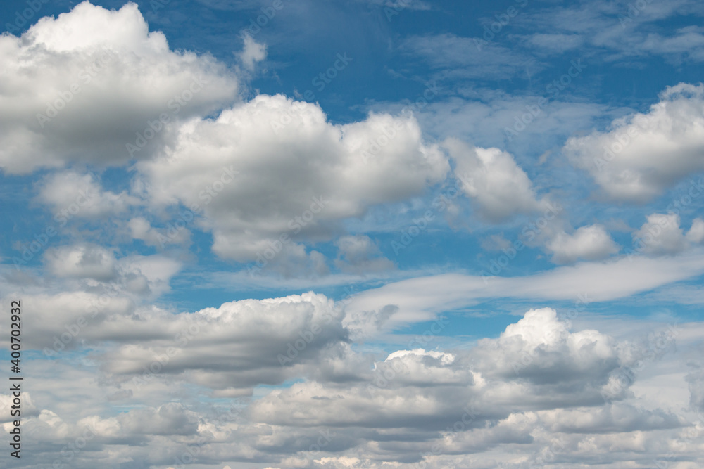 white clouds on blue sky background