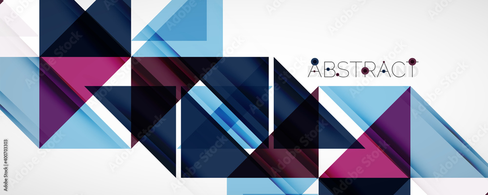 Fototapeta premium Geometric abstract background. Techno color triangle shapes. Vector illustration for covers, banners, flyers and posters and other designs