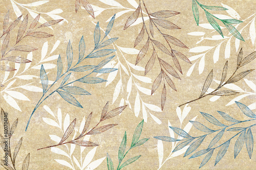 Wall Decor for interior home decoration, Ceramic Tile Design. it can be used for ceramic tile, wallpaper, linoleum, backdrop, coverpage, poster, textile, web page background -  Illustration