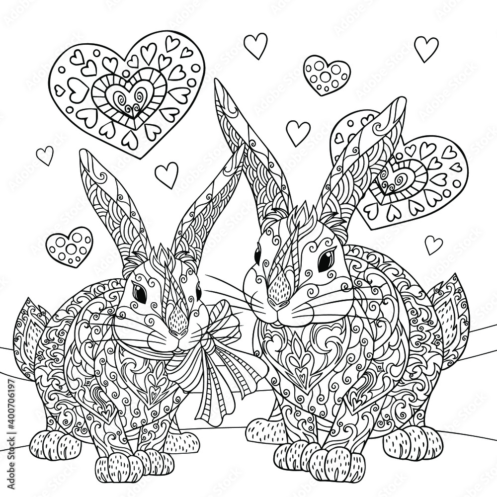 660 Collections Bunny Valentine Coloring Pages  HD