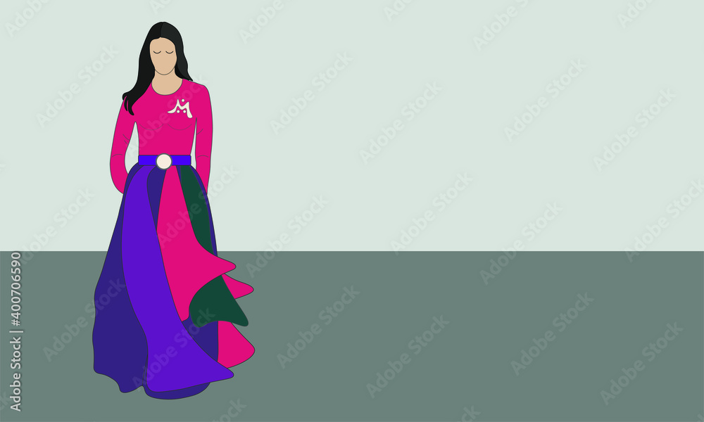 Vector illustration of a model in a dress Vector illustration of a model in a dress