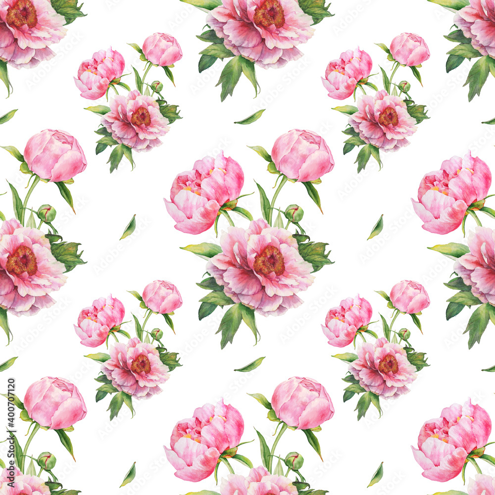 Seamless pattern with pink flowers Seamless pattern with pink flowers