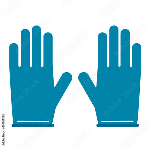Blue medical gloves on a white background. vector image of an individual coronavirus protection product for hands