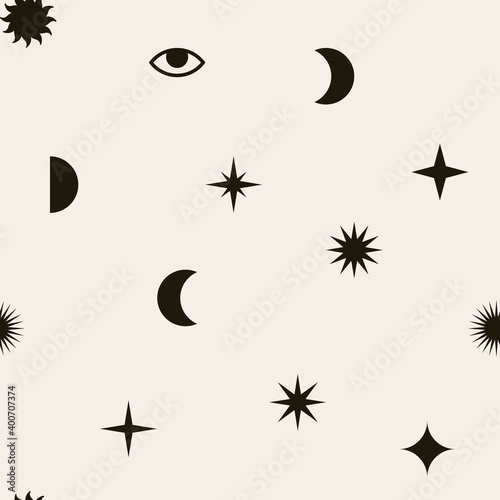 Vector Boho textured silhouettte monochrome drawing