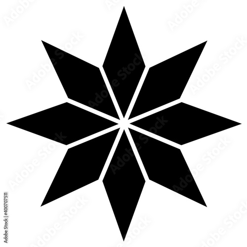 Eight-pointed star flat icon. Christmas tree star vector solid illustration isolated on white background. vector eps png files