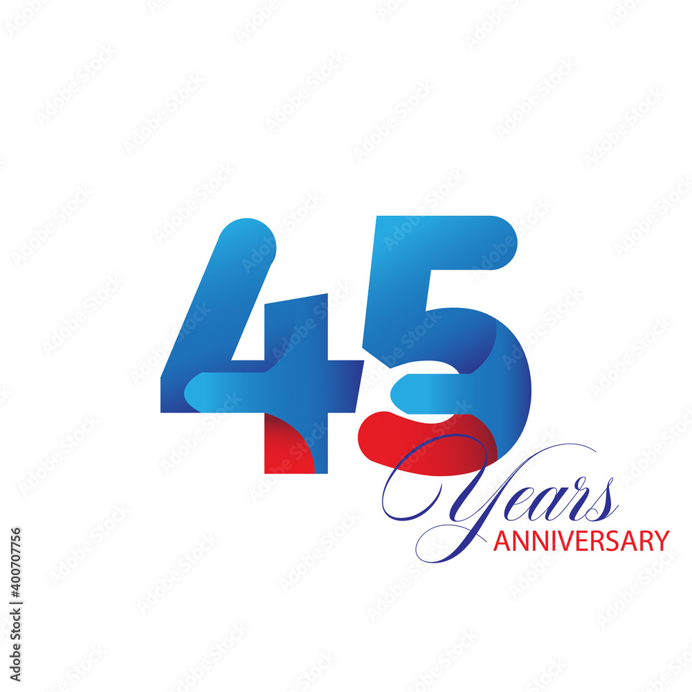 Fototapeta premium 45 Year Anniversary celebration Vector Template Design Illustration
