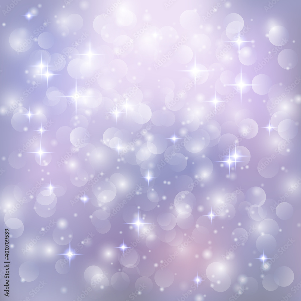 abstract fantasy bokeh ,stars and snowfall with colorful gradient background in ,blue, purple, pink ,white, vector illustration abstract fantasy bokeh ,stars and snowfall with colorful gradient background in ,blue, purple, pink ,white, vector illustration