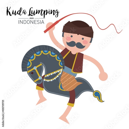 Kuda Lumping or leathered horse. The traditional art form Java, Indonesia. photo