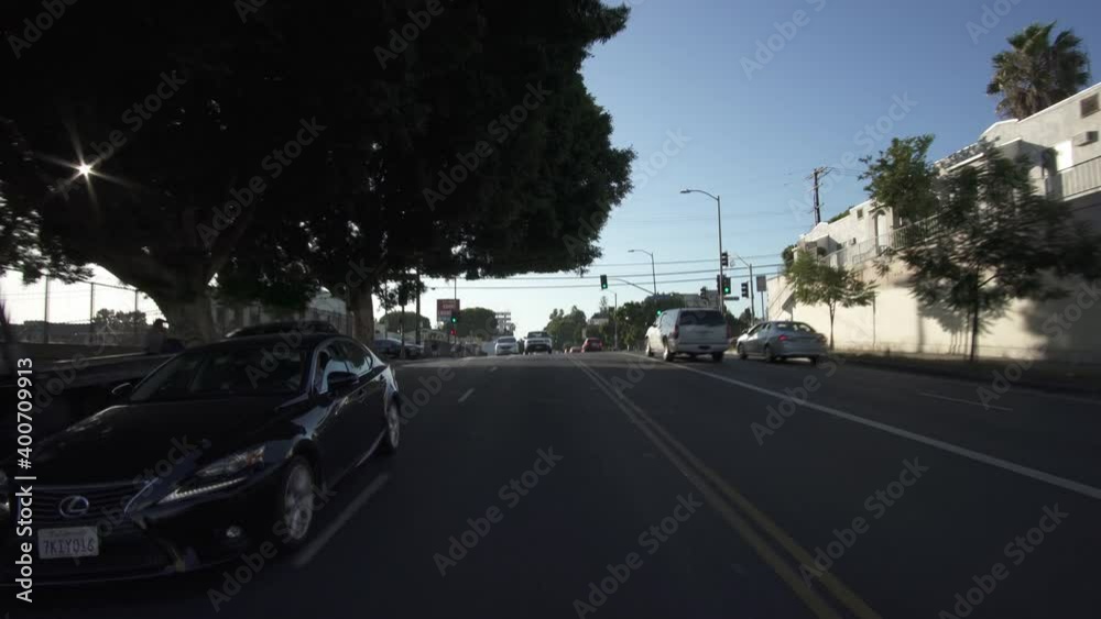 Los Angeles 3rd St Eastbound Time Lapse Driving Rear View Westlake 2