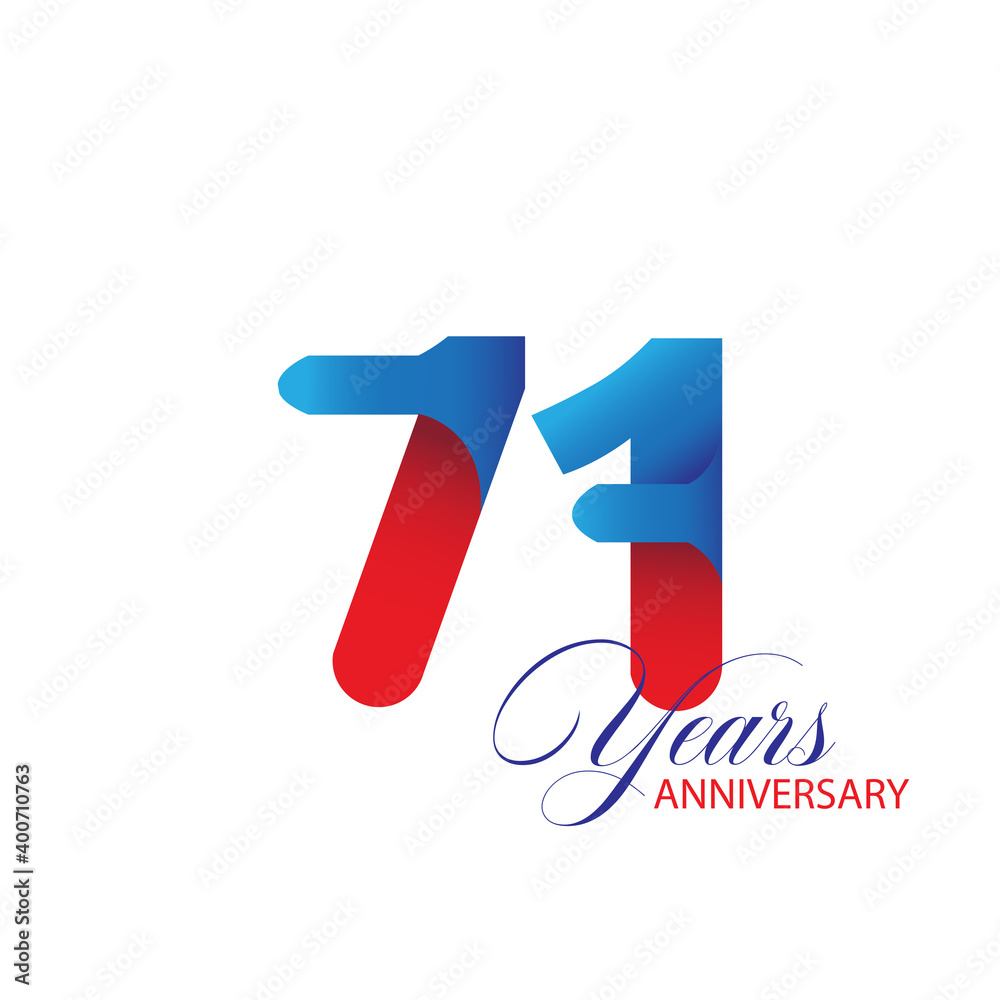 71 Year Anniversary celebration Vector Template Design Illustration