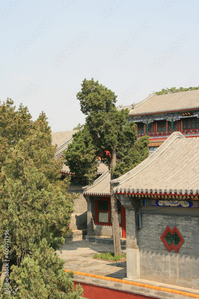 buddhist temple at beihai park in beijing (china)