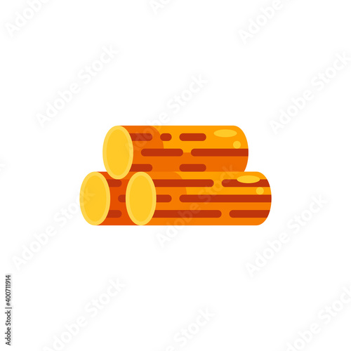 The wood icon in flat style isolated on white background. EPS 10