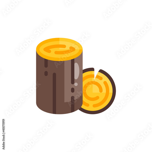 The wood icon in flat style isolated on white background. EPS 10