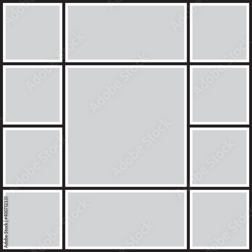 Vector frame for photos, pictures, photo collage, photo puzzle