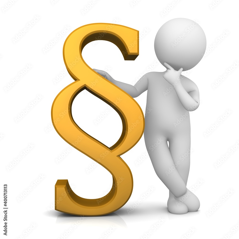 Article section paragraph clause sign § symbol golden 3d
