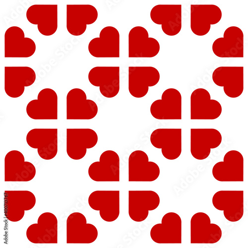 Seamless pattern with Hearts card suit. Endless background. Vector illustration.