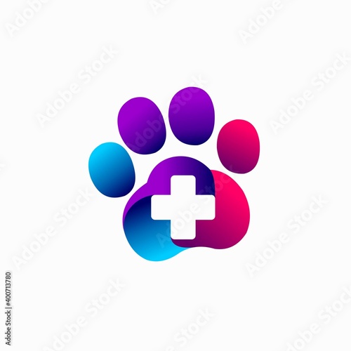 footprints logo with medical concept