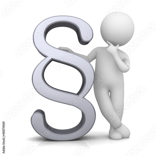 Paragraph sign § symbol icon silver 3d