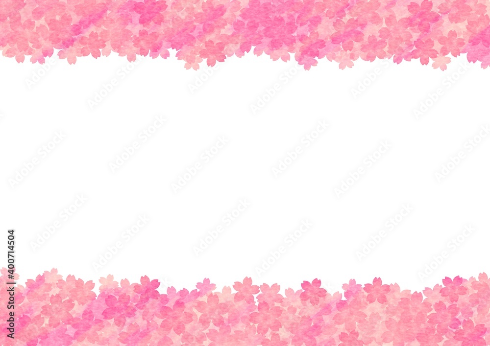 画面の上下に桜の花がある背景イラスト no.01
