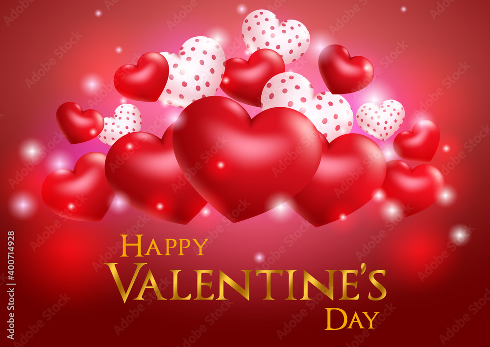 Valentine's day vector background design. Happy valentine's day text with 3d heart element for romantic valentine celebration design. Vector illustration
Valentine's day vector background design. Happy valentine's day text with 3d heart element for romantic valentine celebration design. Vector illustration