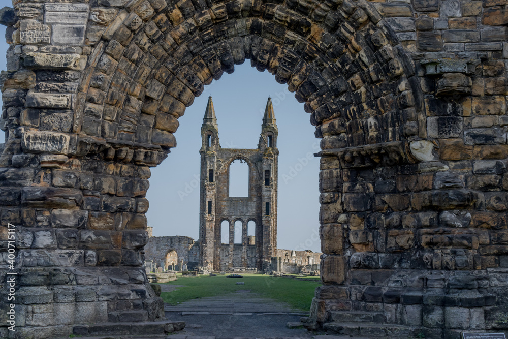 Ruins of st andrew cathedral in fife, scotland