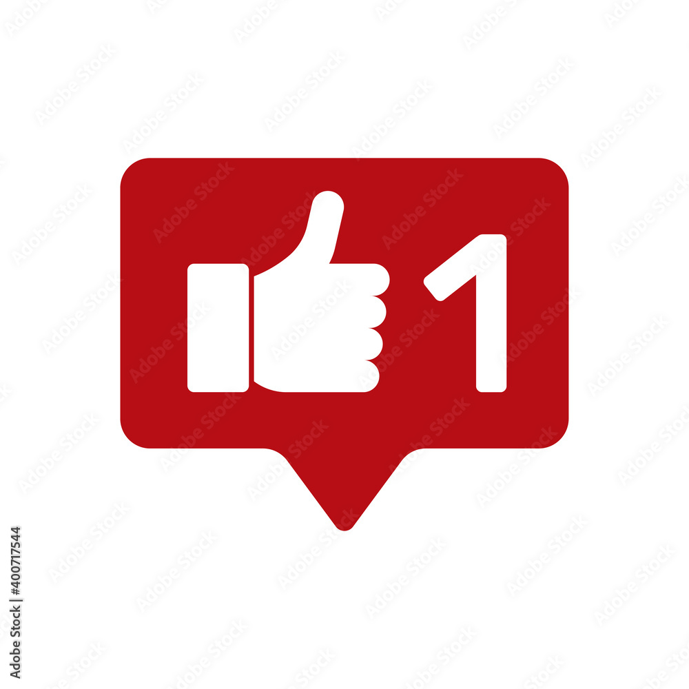 Icon for social networks. Thumbs up, vote counter. Vector illustration. Icon for social networks. Thumbs up, vote counter. Vector illustration.