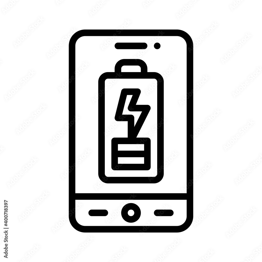 Low Battery icon, Mobile application vector illustration Low Battery icon, Mobile application vector illustration