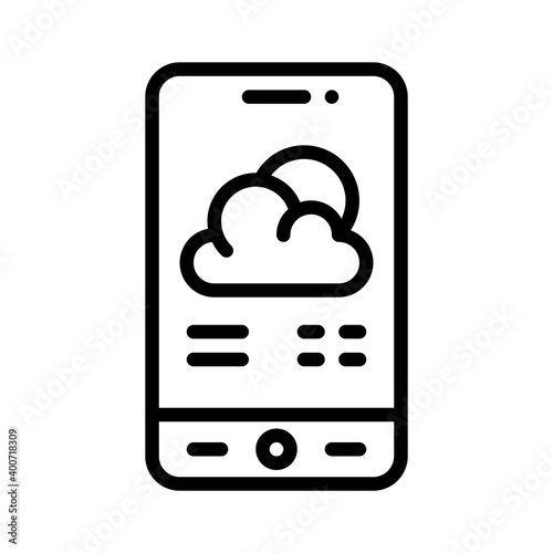 Weather forecasting App icon, Mobile application vector illustration