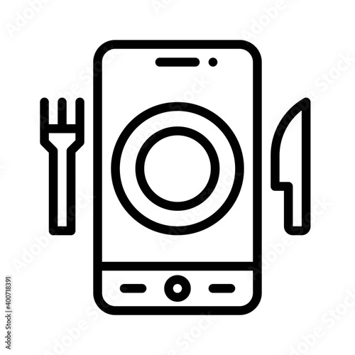 Food Delivery App icon, Mobile application vector illustration