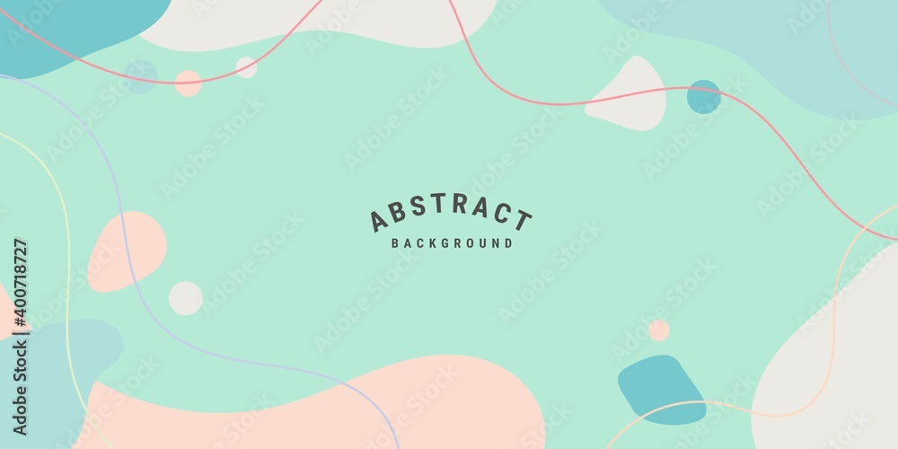 Modern background templates with organic abstract shapes and lines with pastel colors. Vector illustration contemporary