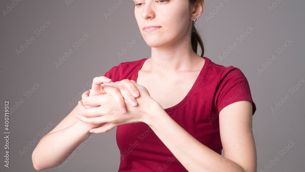 Parkinson's disease symptoms. Close up of tremor (shaking) hands of Middle-aged women patient with Parkinson's disease. Mental health and neurological disorders. Parkinson's disease symptoms. Close up of tremor (shaking) hands of Middle-aged women patient with Parkinson's disease. Mental health and neurological disorders.