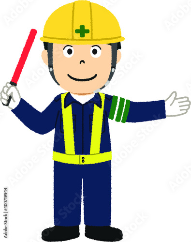 交通誘導警備員のイラスト