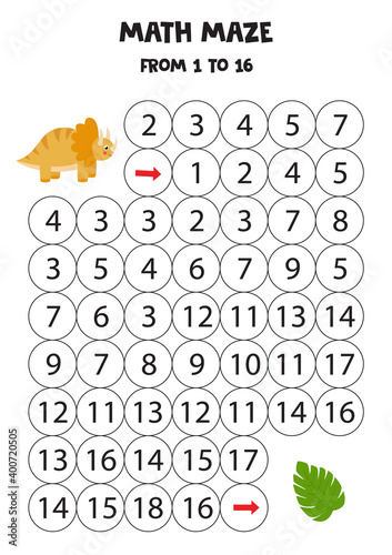 Mathematical worksheet with trice raptor and leaf.