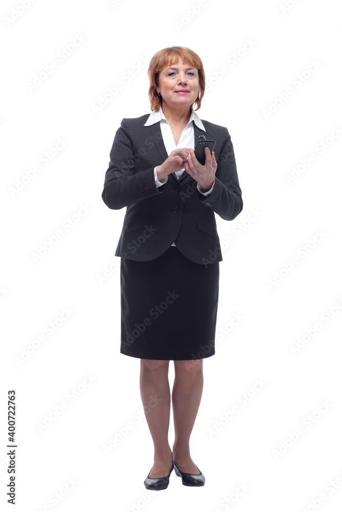 Nice professional businesswoman using her smartphone Nice professional businesswoman using her smartphone