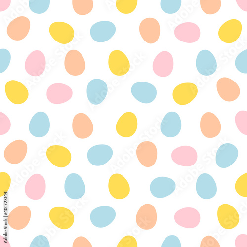Seamless pattern with Easter eggs cartoon on white background vector illustration.
