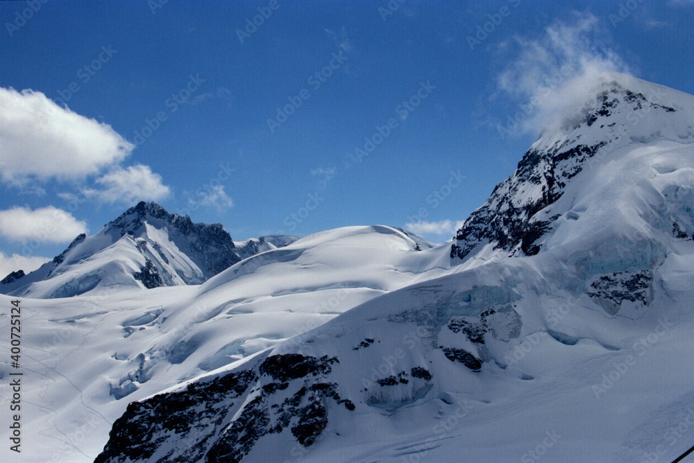 View of Swiss Alps top of Jungfrau known as the 