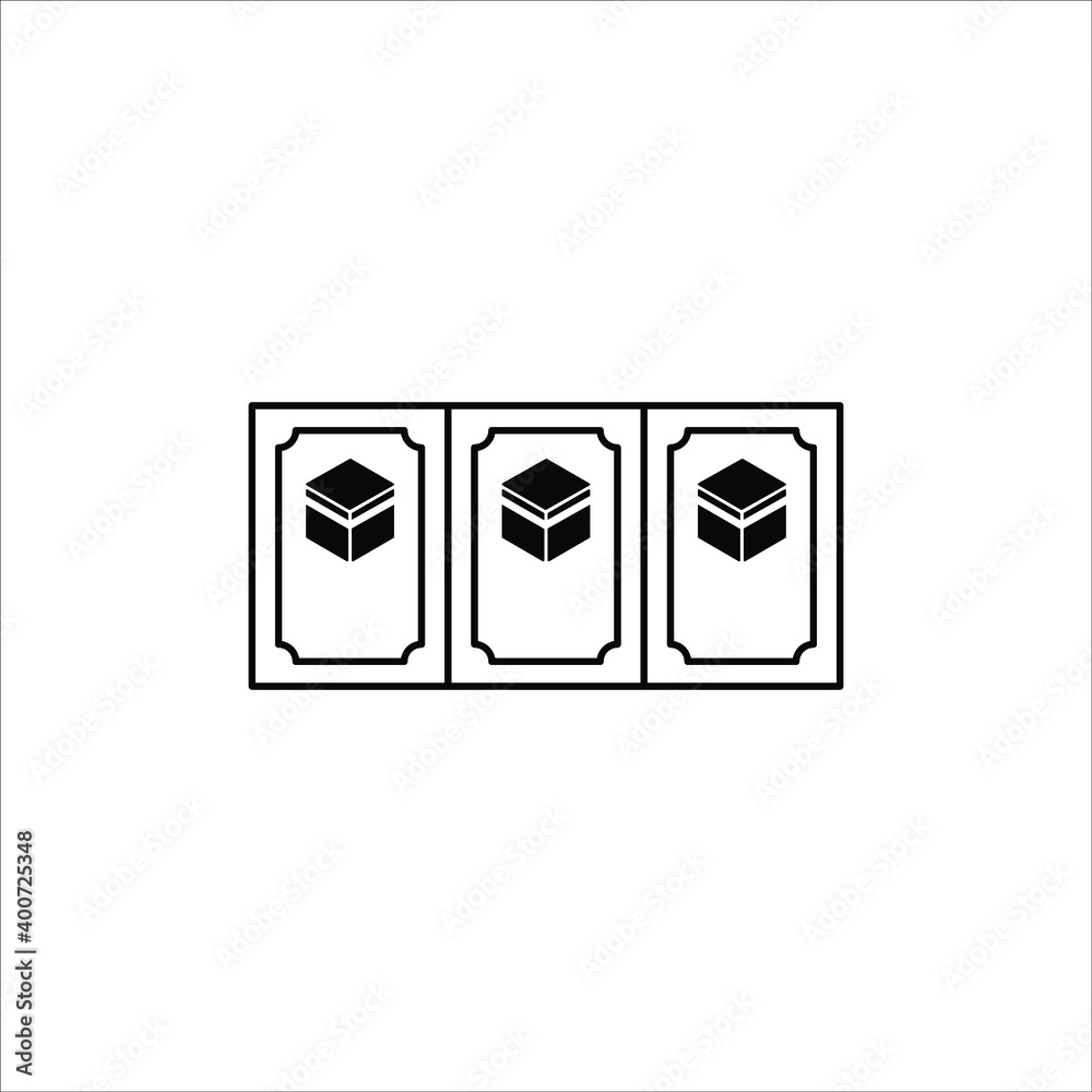 Prayer rug icon on white background. Traditional Islamic Background Prayer rug icon on white background. Traditional Islamic Background