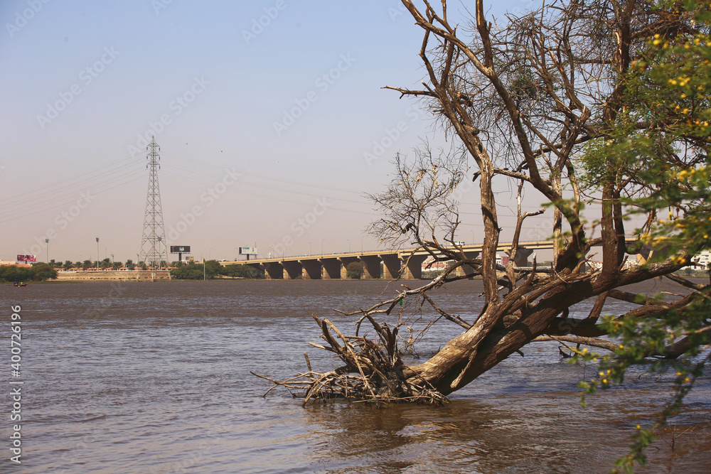 Nile river in Khartoum Sudan 